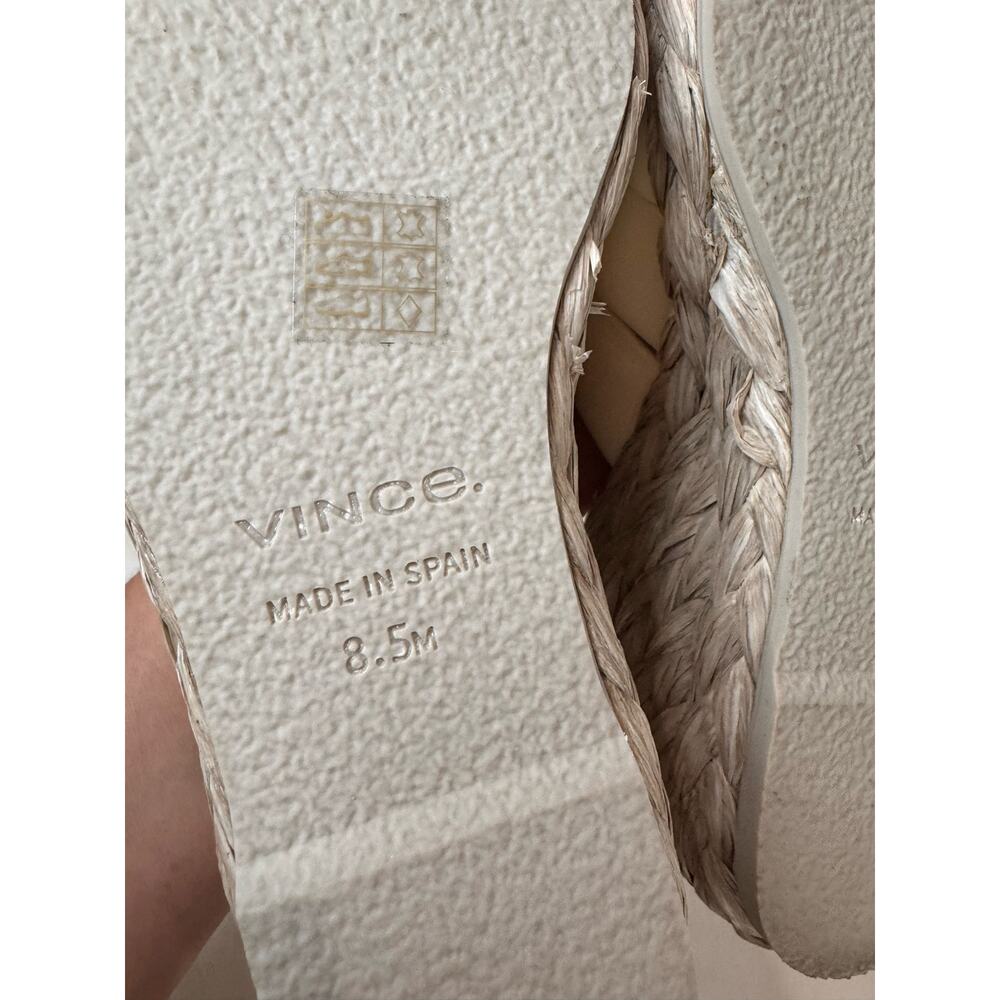 Vince Ivory Espadrille Wedge Slide Sandals Summer Chic Size 8.5 - Picture 6 of 8